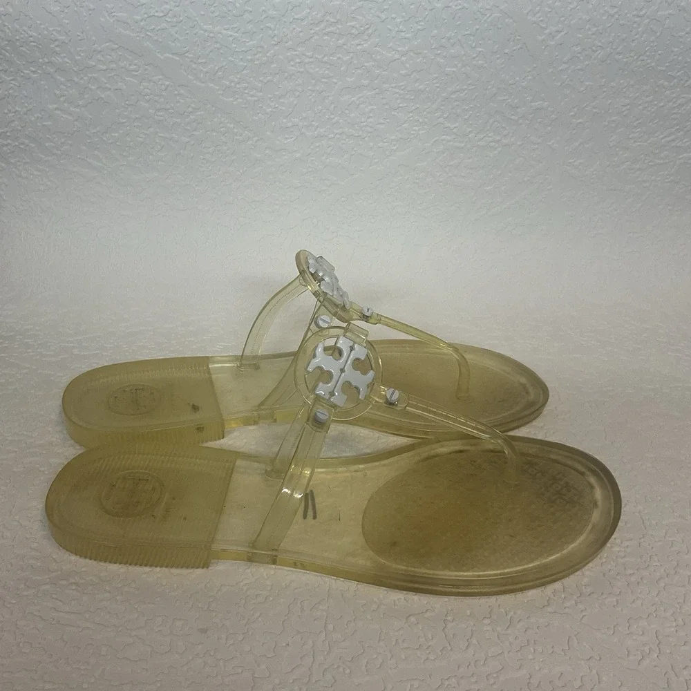 Tory Burch Mini Miller Thong Sandals Size 6 Jelly Flip Flops Travel Cruise Beach